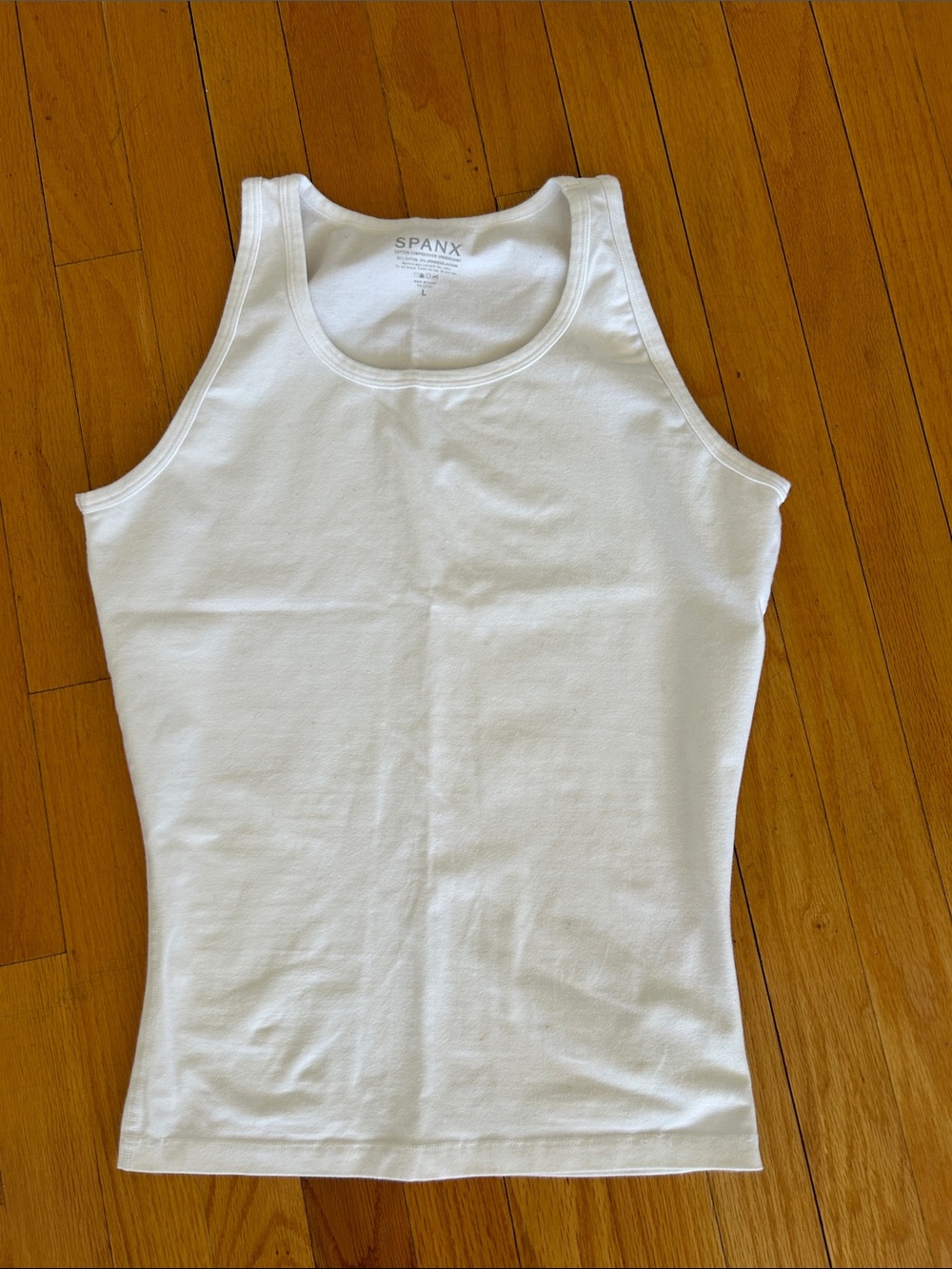 SPANX White Scoop Neck Shaping Tank Large